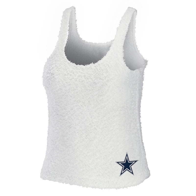 Women's WEAR by Erin Andrews Cream Dallas Cowboys Plus Cosy Scoop Neck Tank Top & Pants Set