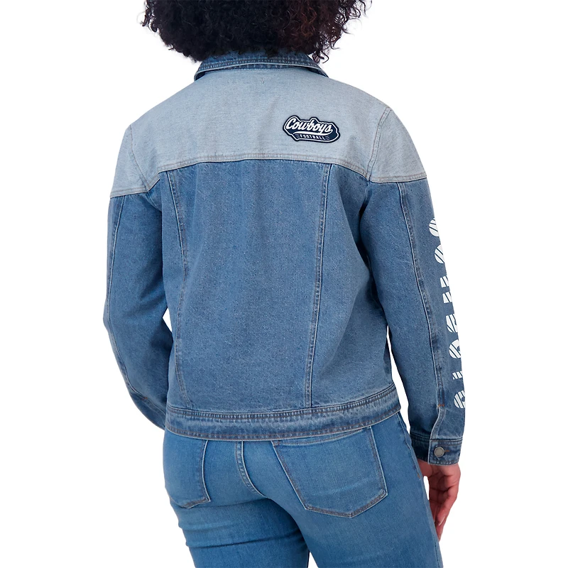 Veste en jean boutonnée pour femme WEAR by Erin Andrews Dallas Cowboys