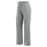 Ensemble lounge pour femme WEAR by Erin Andrews Gray Dallas Cowboys, grande taille, en maille gaufrée, composé d'un haut à capuche manches longues et pantalon.