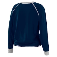 Women's WEAR by Erin Andrews Navy/ Dallas Cowboys Tie-Front Long Sleeve Top
