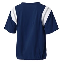 Women's WEAR by Erin Andrews Navy Dallas Cowboys Cinched Colorblock T-Shirt
