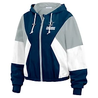Women's WEAR by Erin Andrews  Navy Dallas Cowboys Color Block Full-Zip Windbreaker Jacket