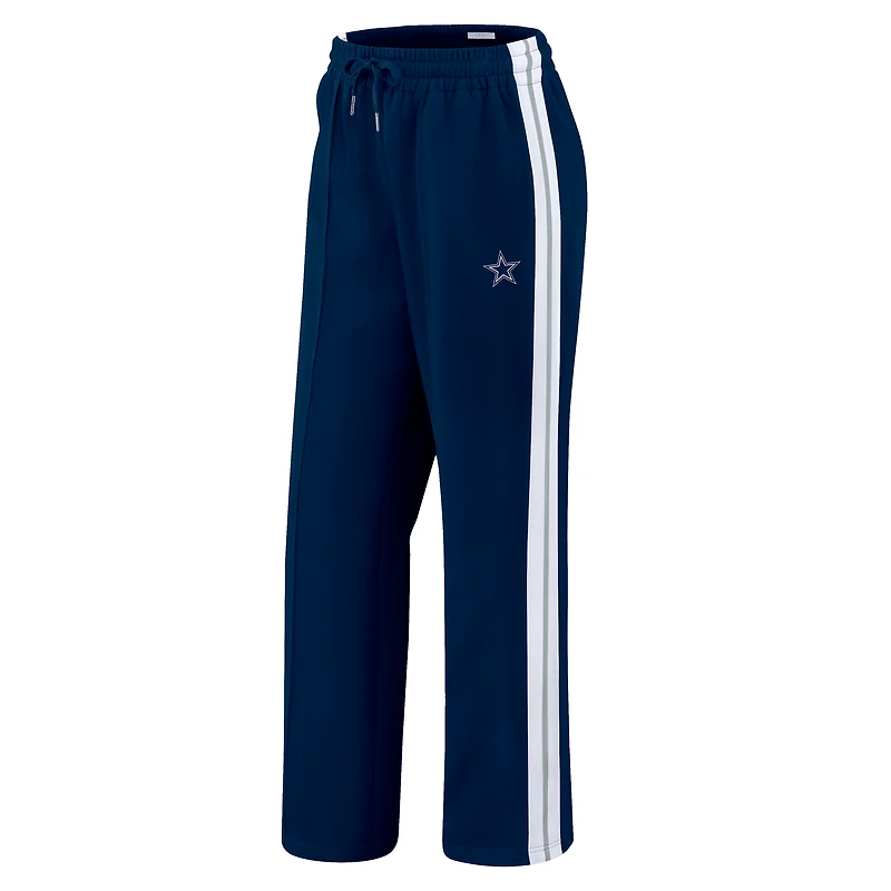 Women's WEAR by Erin Andrews Navy Dallas Cowboys Color-Block Straight Leg Pants