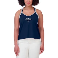Women's WEAR by Erin Andrews Navy Dallas Cowboys Cross Strap Tri-Blend Tank Top
