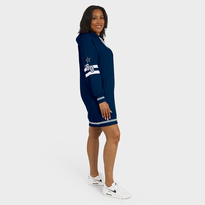 Women's WEAR by Erin Andrews Navy Dallas Cowboys Hoodie Dress