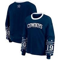 T-shirt de sport à manches longues bleu marine des Cowboys Dallas pour femme WEAR by Erin Andrews