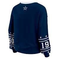 T-shirt de sport à manches longues bleu marine des Cowboys Dallas pour femme WEAR by Erin Andrews