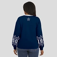 T-shirt de sport à manches longues bleu marine des Cowboys Dallas pour femme WEAR by Erin Andrews