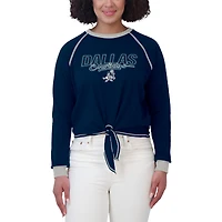 Women's WEAR by Erin Andrews Navy Dallas Cowboys Tie-Front Long Sleeve T-Shirt