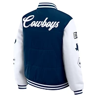 Women's WEAR by Erin Andrews Navy Dallas Cowboys Varsity Full-Snap Puffer Jacket
