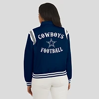 Women's WEAR by Erin Andrews Navy Dallas Cowboys Varsity Lightweight Full-Snap Jacket