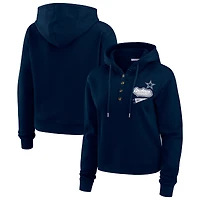 Sweat à capuche en tricot gaufré bleu marine Dallas Cowboys pour femme WEAR by Erin Andrews