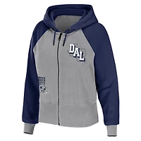 Sweat à capuche léger fermeture éclair intégrale WEAR by Erin Andrews Silver Dallas Cowboys pour femme