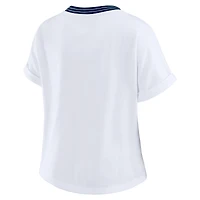 T-shirt court à rayures centrales blanc pour femme WEAR by Erin Andrews des Cowboys de Dallas