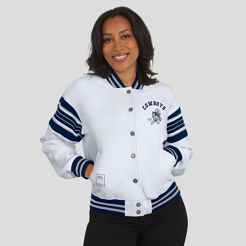 Veste polaire blanche à boutons-pression pour femme WEAR by Erin Andrews des Cowboys de Dallas