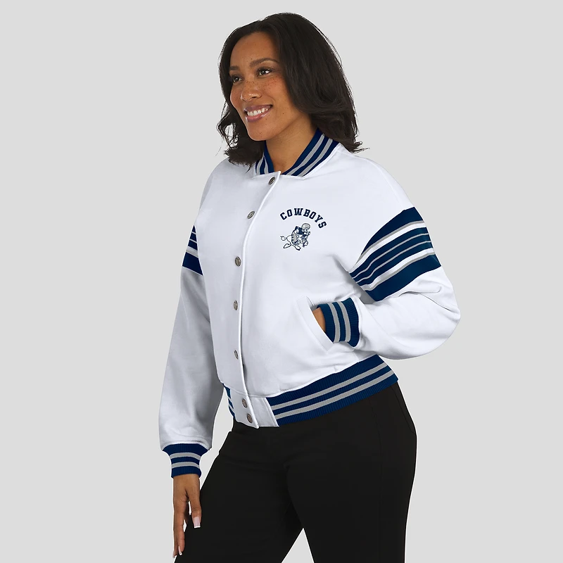 Veste polaire blanche à boutons-pression pour femme WEAR by Erin Andrews des Cowboys de Dallas