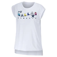 Women's WEAR by Erin Andrews White Dallas Cowboys Greetings From Muscle T-Shirt
