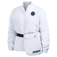 Women's WEAR by Erin Andrews  White Dallas Cowboys Packaway Full-Zip Puffer Jacket