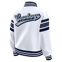 Women's WEAR by Erin Andrews White Dallas Cowboys Plus Full-Snap Fleece Sweatshirt Jacket