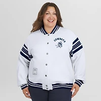 Women's WEAR by Erin Andrews White Dallas Cowboys Plus Full-Snap Fleece Sweatshirt Jacket