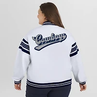 Women's WEAR by Erin Andrews White Dallas Cowboys Plus Full-Snap Fleece Sweatshirt Jacket