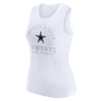 Débardeur côtelé blanc à imprimé graphique Dallas Cowboys pour femme WEAR by Erin Andrews