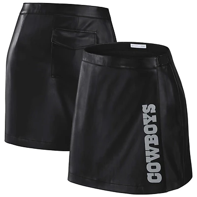 Women's WEAR by Erin Andrews x Gracie Hunt Black Dallas Cowboys Wrap Skirt