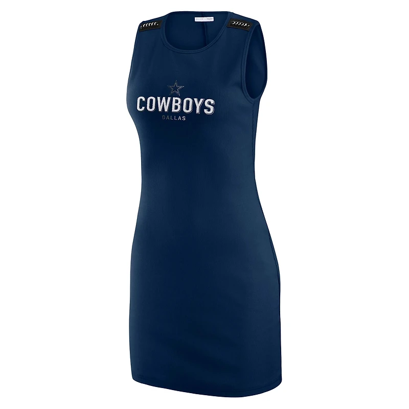 Women's WEAR by Erin Andrews x Gracie Hunt Navy Dallas Cowboys Ribbed Tank Dress