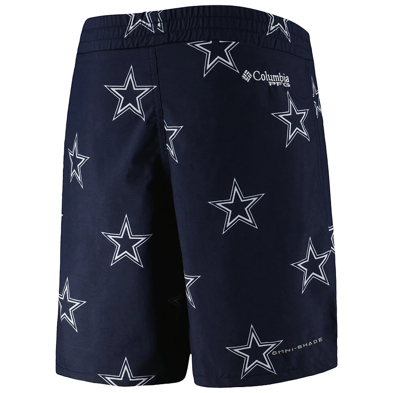 Short Columbia Dallas Cowboys Backcast Star Omni-Shade Allover Print pour jeune, bleu marine