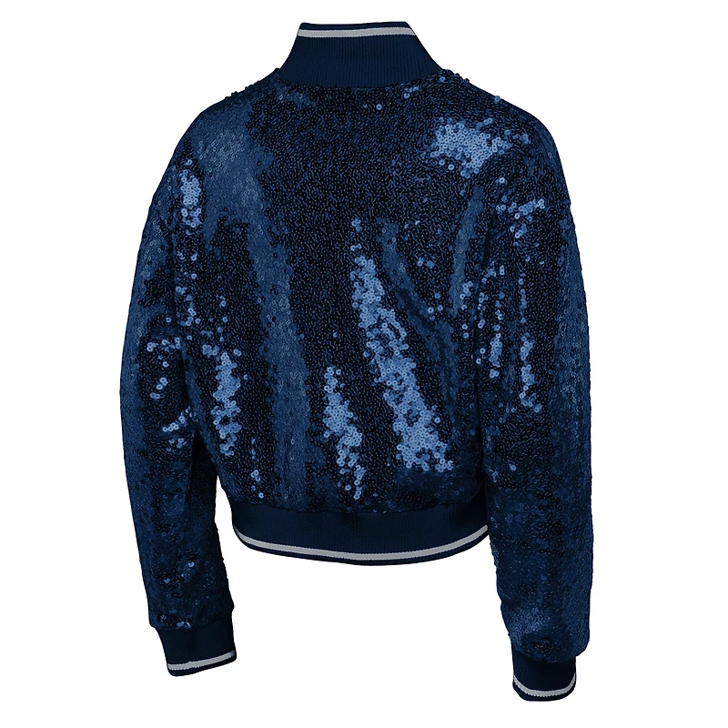 Veste à paillettes Glam Squad bleu marine pour jeune fille Outerstuff des Cowboys de Dallas