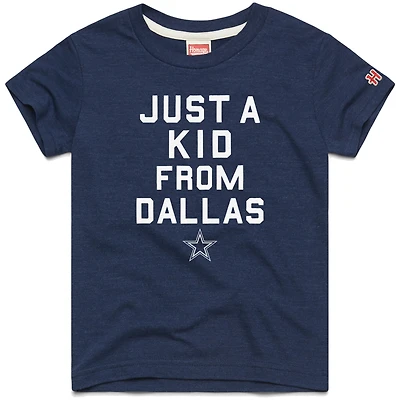 Youth Homage  Navy Dallas Cowboys Just a Kid Tri-Blend T-Shirt