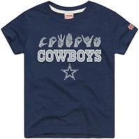 Youth Homage Navy Dallas Cowboys Love Sign x ASL 2.0 Tri-Blend T-Shirt
