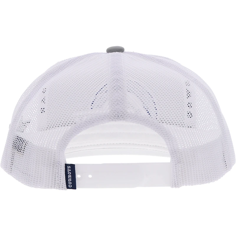 Casquette HOOey Dallas Cowboys Logo Trucker Snapback argent/blanc pour jeune