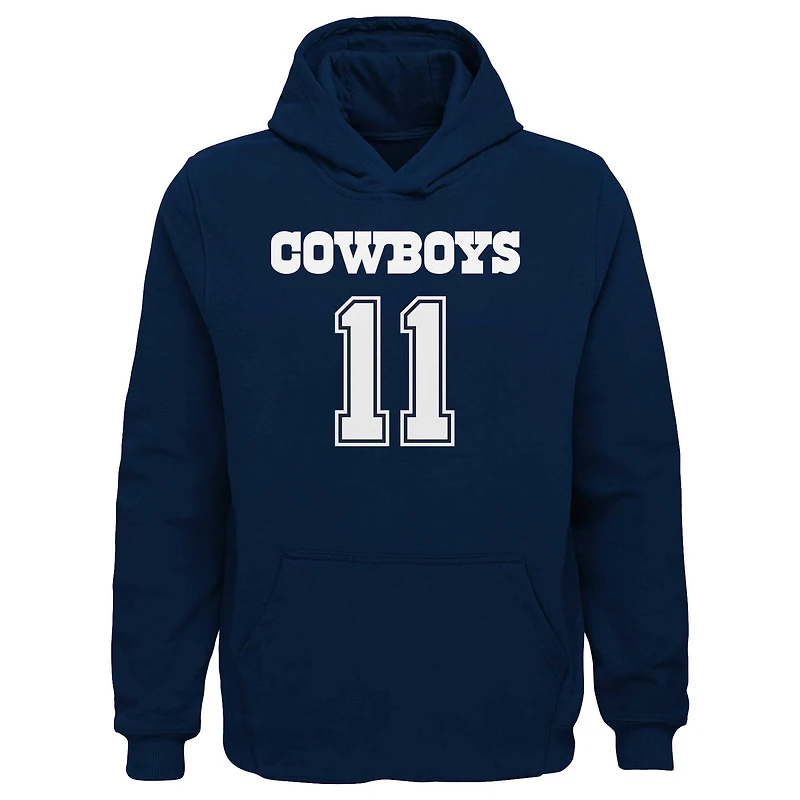 Sweat à capuche pour jeunes Micah Parsons Navy Dallas Cowboys Mainliner Nom et numéro du joueur