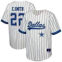Maillot de baseball pour jeunes Mitchell & Ness Emmitt Smith crème avec nom et numéro joueur retraité des Cowboys Dallas