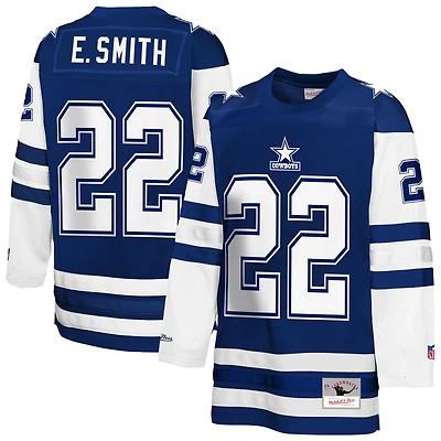Maillot de hockey tendance bleu marine Mitchell & Ness Emmitt Smith des Cowboys Dallas pour jeunes