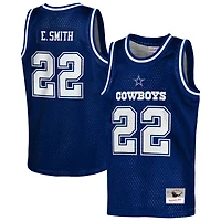 Maillot de basket-ball NFL pour jeunes Mitchell & Ness Emmitt Smith, bleu marine, joueur retraité des Cowboys Dallas