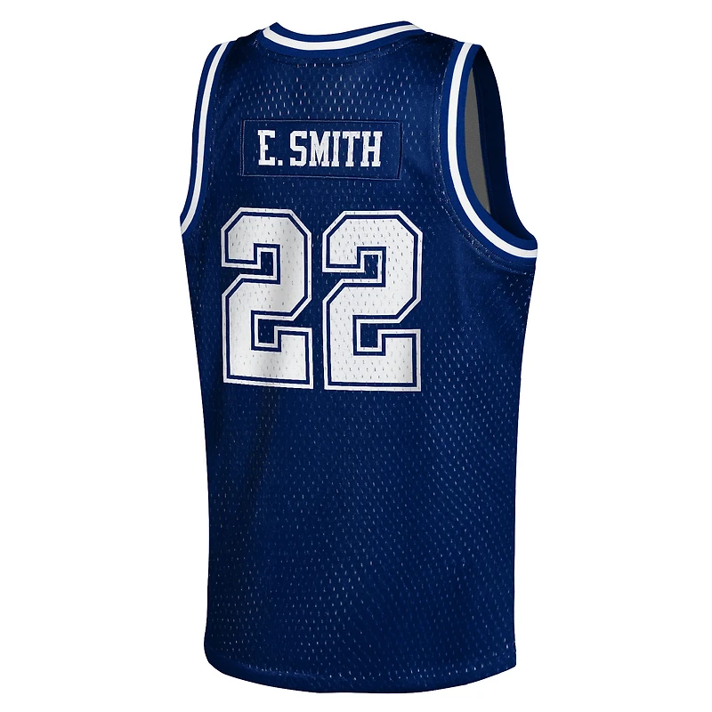 Maillot de basket-ball NFL pour jeunes Mitchell & Ness Emmitt Smith, bleu marine, joueur retraité des Cowboys Dallas