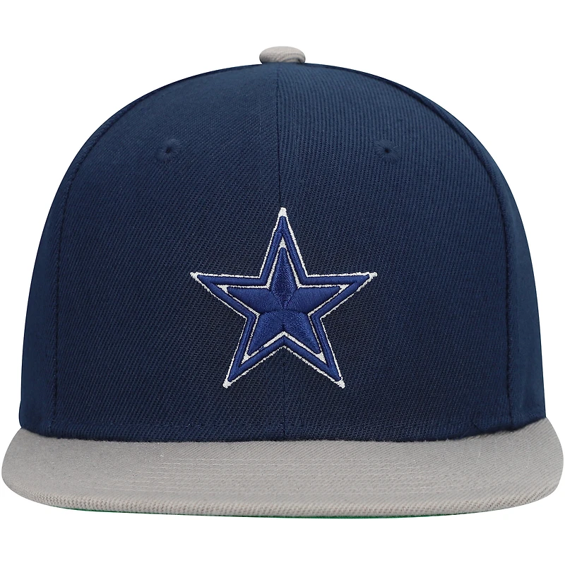 Youth Mitchell & Ness Navy/Silver Dallas Cowboys Two-Tone Snapback Hat