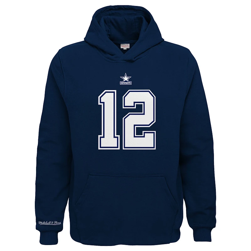 Sweat à capuche avec nom et numéro de joueur retraité des Cowboys Dallas la marine Mitchell & Ness pour jeunes