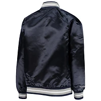Veste à boutons-pression en satin raglan des Dallas Cowboys bleu marine Mitchell & Ness pour jeune