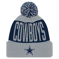 Youth Navy/Gray Dallas Cowboys Bevel Cuffed Knit Hat with Pom