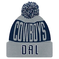 Youth Navy/Gray Dallas Cowboys Bevel Cuffed Knit Hat with Pom