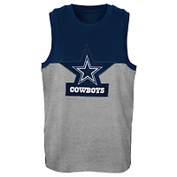 Youth Navy/Gray Dallas Cowboys Revitalize Tank Top