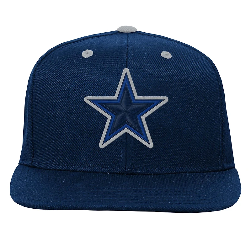 Youth Navy Dallas Cowboys Team Color Pop Snapback Hat