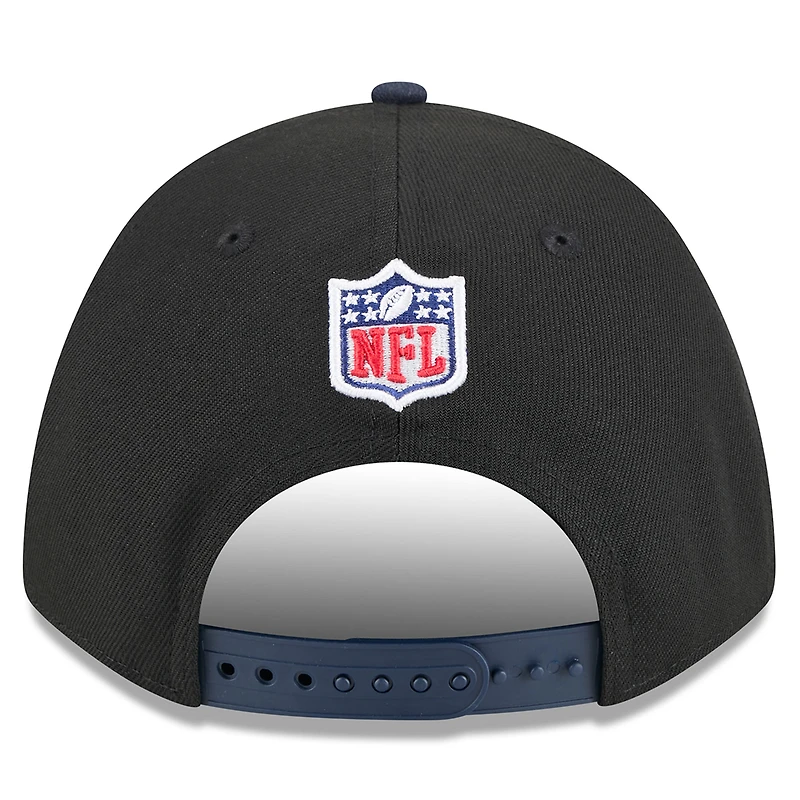 Youth New Era Black/Navy Dallas Cowboys 2025 NFL Draft 9FORTY A-Frame M-Crown Adjustable Hat