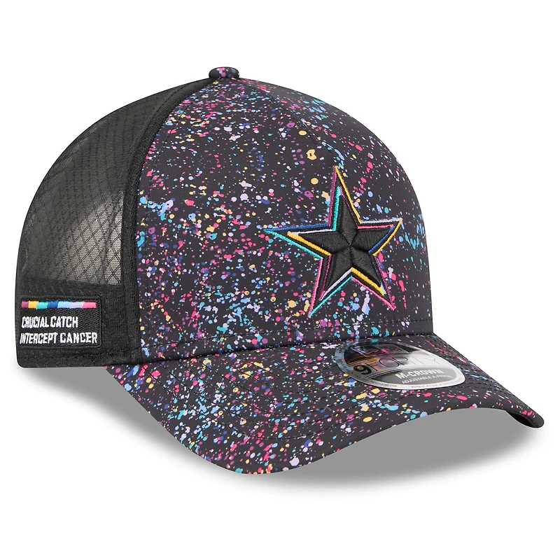 Youth New Era Black Dallas Cowboys 2025 NFL Crucial Catch 9FORTY Adjustable Hat
