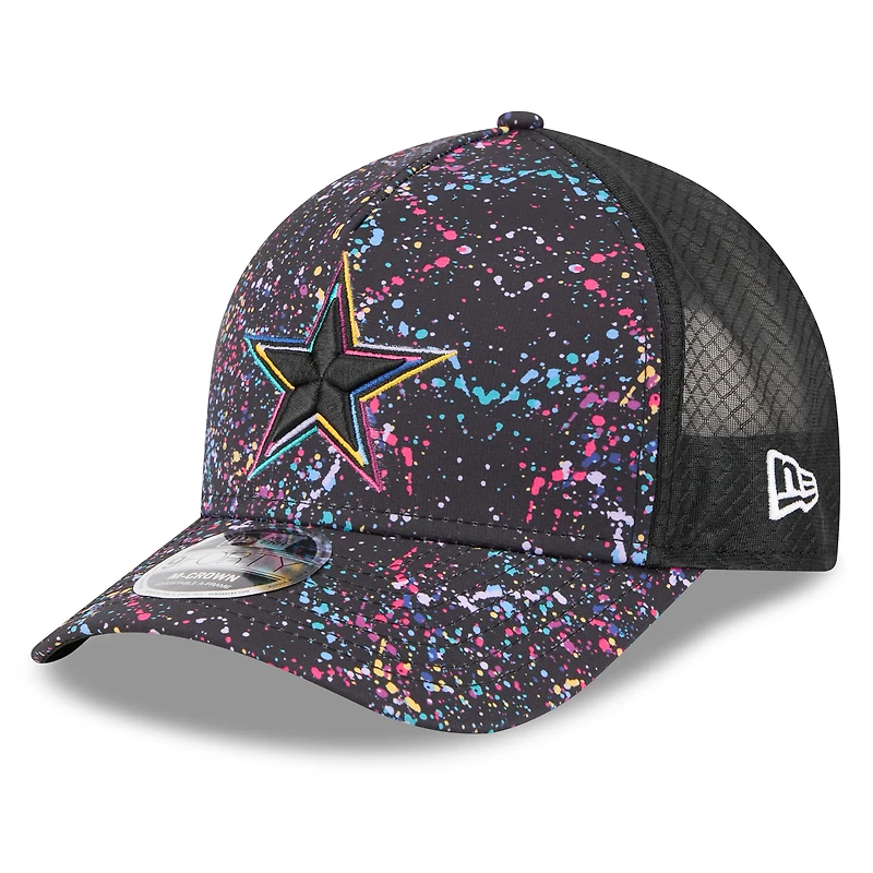 Youth New Era Black Dallas Cowboys 2025 NFL Crucial Catch 9FORTY Adjustable Hat