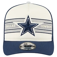 Casquette snapback A-Frame 9FIFTY Trucker pour jeunes New Era crème/bleu marine Dallas Cowboys Banner