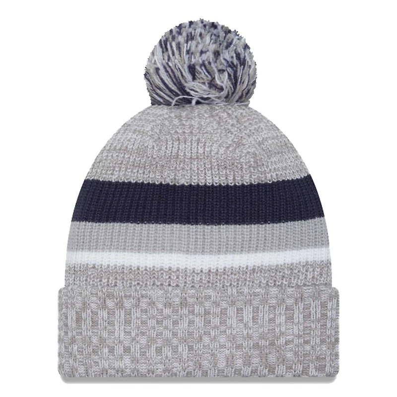 Youth New Era Heather Gray Dallas Cowboys Cuffed Knit Hat with Pom